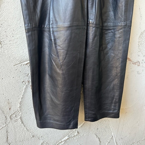 Iro Leather Paper Bag Waist Pants in black size 4 - Picture 3 of 12